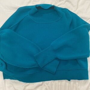 Blue turtle neck cropped sweater